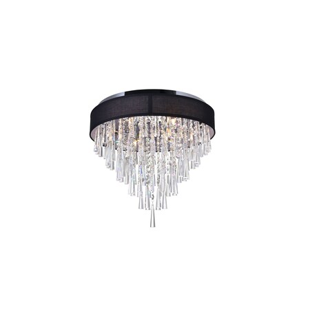 Cwi Lighting Franca 8 Light Drum Shade Flush Mount With Chrome Finish 5523C22C (Black)